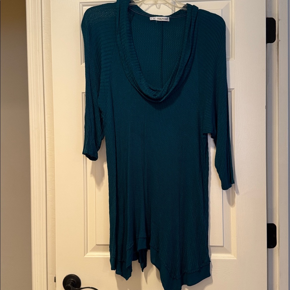Teal Cowl Neck Tunic